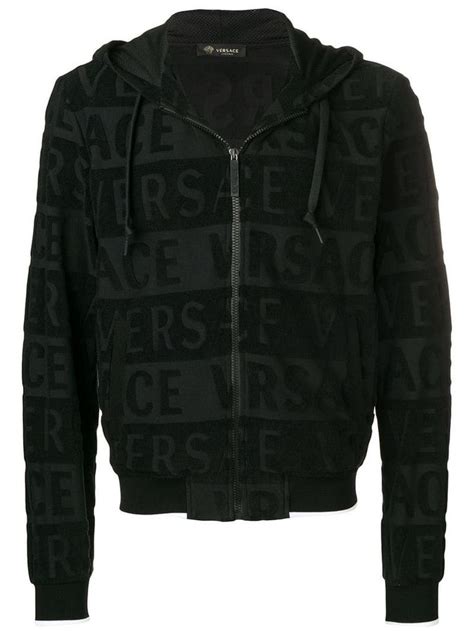 versace zip up|Men's Luxury and Designer Sweatshirts & Hoodies .